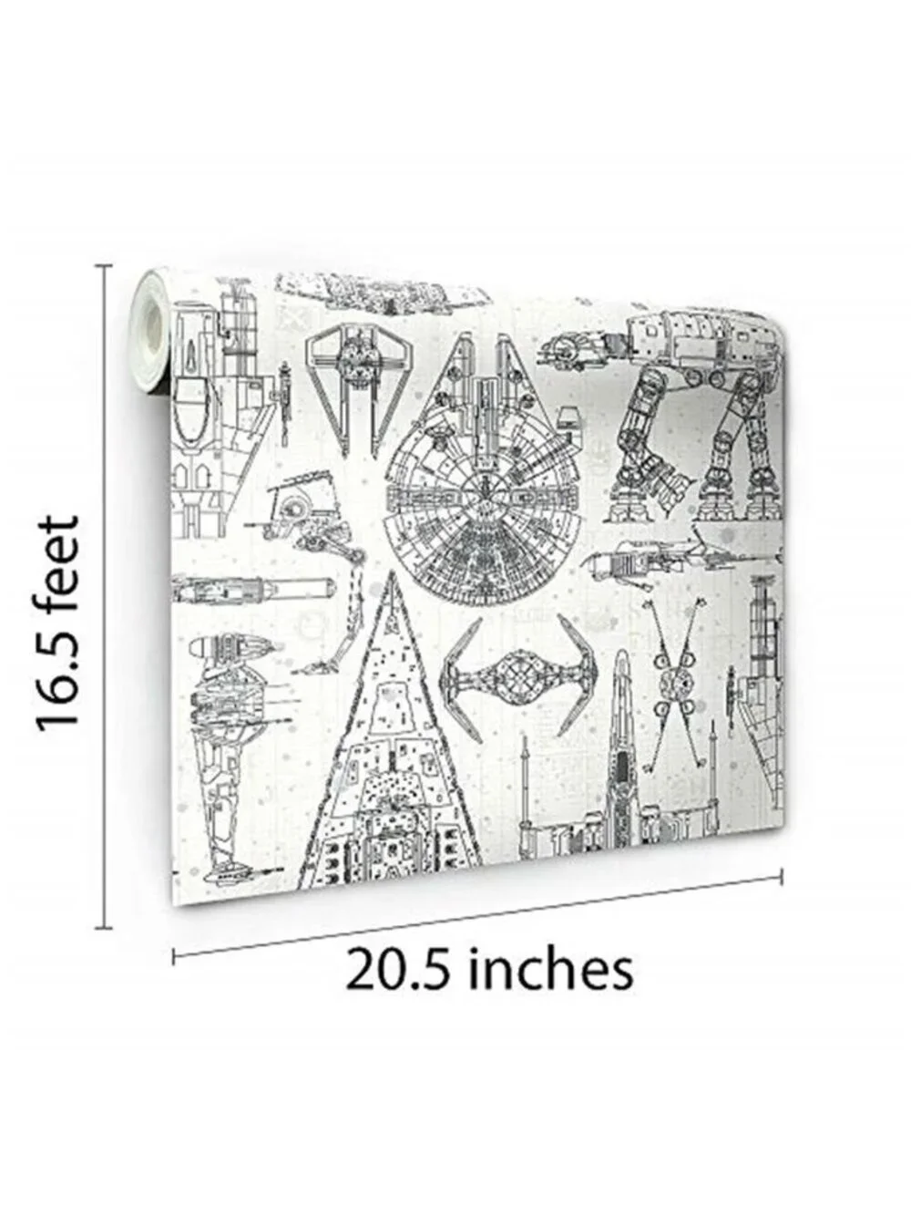 Black White Peel And Stick Wallpaper Removable Vinyl Blueprint Wall Decor